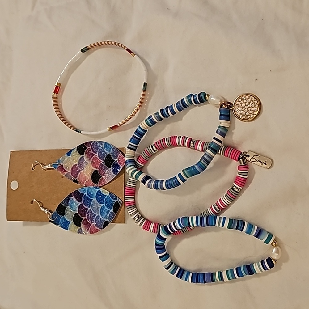 Bracelets and earrings